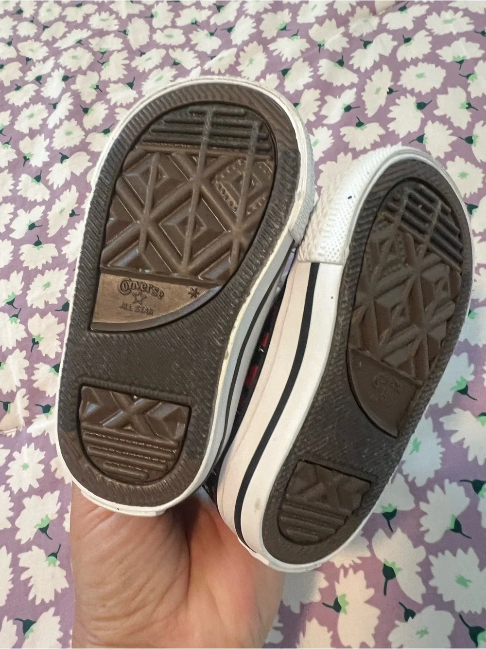 Converse Kids Black High-Top Sneakers with Red Heart Pattern